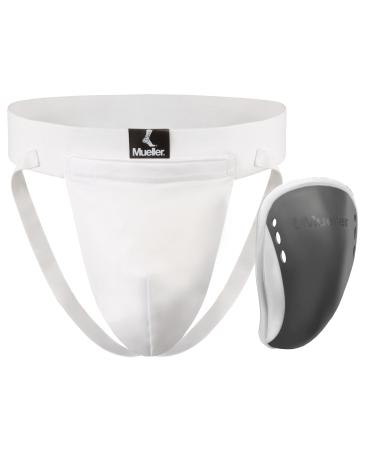 Mueller mens Mueller Sports Medicine Adult Athletic Supporter, White/Gray, 2 Piece Set US