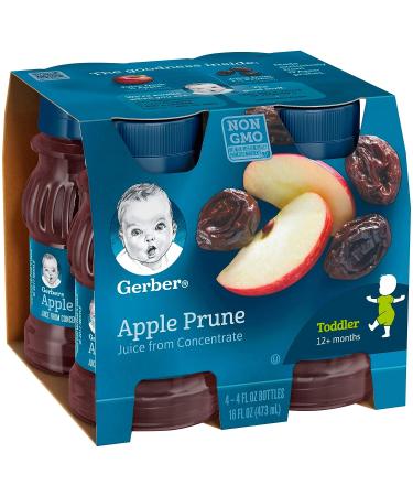 Gerber 100% Juice Apple Prune 4 Fl Oz (Pack of 24) - Buy Online Now for Pure Fruit Goodness - Buy Online on GoSupps.com