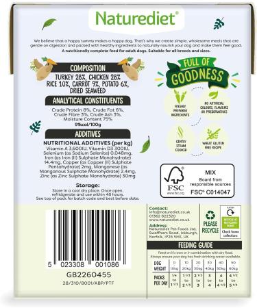 Naturediet - Feel Good Wet Dog Food Natural and Nutritionally Balanced Senior-Lite 390g (Pack of 18) - Buy Online on GoSupps.com
