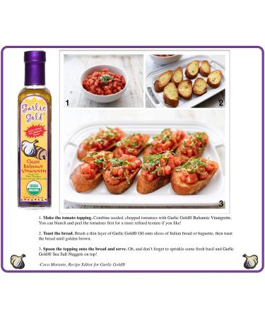 Organic Garlic Gold Balsamic Vinaigrette Salad Dressing 8.44 fl oz - USDA Certified, Soy Free - Buy Online on GoSupps.com