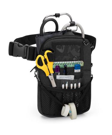 Trunab Vet Nurse Pouch with Multiple Pockets Nurse Waist Bag Fanny Pack with Adjustable Waist Strap for Stethoscope Scissors and Other Medical Supplies Black - Patented Design Black 1 - Buy Online on GoSupps.com