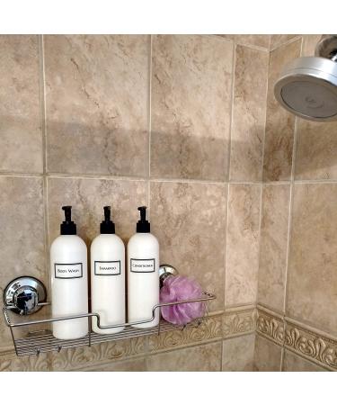 Artanis Home Silkscreened Shower Bottle Set - Shampoo, Conditioner, Body Wash - 16 oz 3-Pack (White) - Black Pumps - Buy Online on GoSupps.com