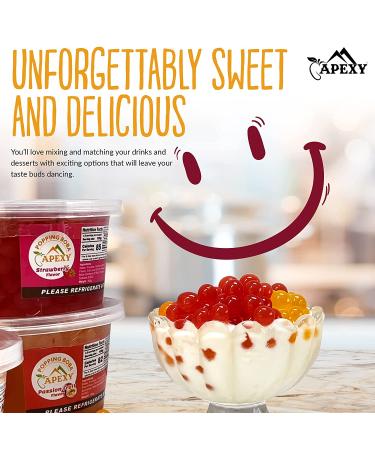 Bursting Popping Boba Pearls 450g Variety Pack - Strawberry, Mango, Lychee Flavors for Drinks & Desserts - Ideal Party Kit - Yummy Fruity Toppings - Buy Online on GoSupps.com