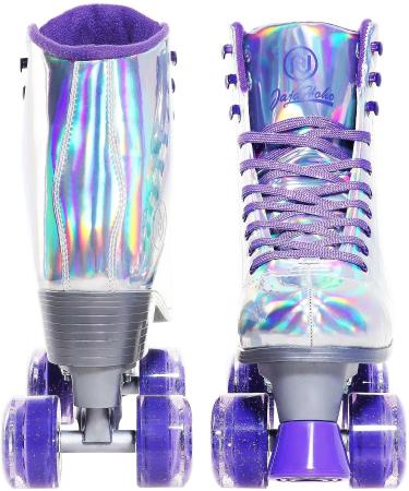 JajaHoho Women's Holographic High Top Roller Skates - Silver - US 9 - Buy Online on GoSupps.com