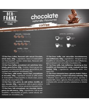 Der-Franz Chocolate Coffee Blend - Arabica and Robusta Beans - 3 x 500g Packs - Buy Online on GoSupps.com