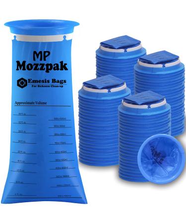 MP MOZZPAK Vomit Bags Disposable 100 Pack 1000ml Barf Bags Leak Resistant Medical Grade Portable Emesis Bags Puke Throw Up Nausea Bags for Travel Motion Sickness Car & Aircraft Kids Taxi 100 Count (Pack of 1)
