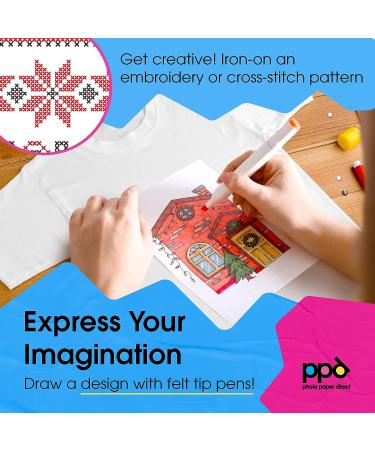 PPD Inkjet Premium Iron-On Light T Shirt Transfer Paper 8.5x11 - Pack of 100 Sheets (PPD001-100) - Buy Online on GoSupps.com