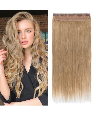 Hair parts real hair clip in extensions real hair 1PC 5Clips thick hair extension 7a human hair soft hair extensions 25cm-65g 27# dark blonde