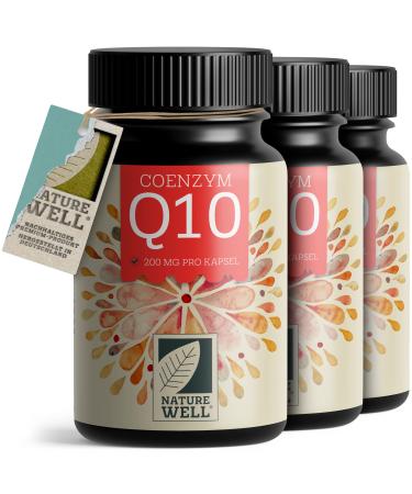 Q10 capsules high dose 120x with 200mg coenzyme Q10 per capsule high -quality coenzyme Q10 vegan from fermentation without undesirable additives 12 month supply - Naturewell 3x 120 capsules - Buy Online on GoSupps.com