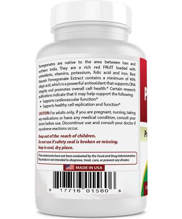 Best Naturals Pomegranate Extract 250mg - 120 Capsules | Powerful Antioxidant Supplement - Buy Online on GoSupps.com