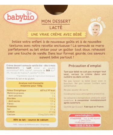 Babybio Bottle Cream Semolina Vanilla 6+ Months 340g - Buy Online on GoSupps.com