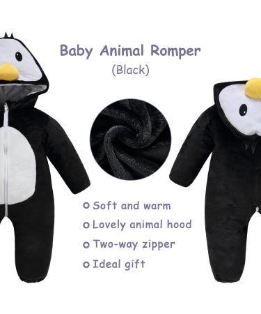 COOKY.D Unisex Winter Animal Hooded Baby Romper | Black Bird | 6-12 Months - Buy Online on GoSupps.com