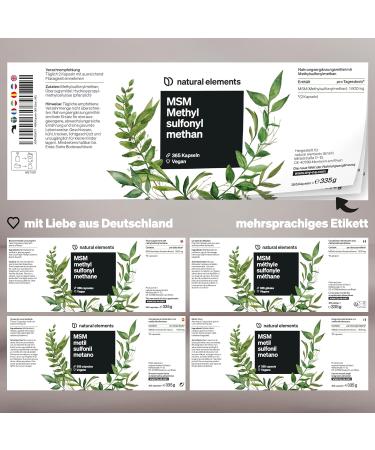 Buy MSM Capsules - 365 Vegan - 1600mg Methylsulfonylmethane - High Dose Lab Tested - Made in Germany - Buy Online on GoSupps.com