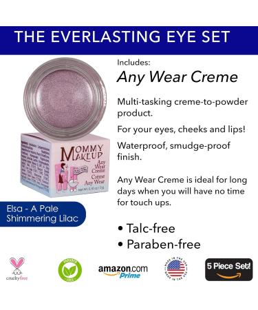 Everlasting Eye 5 Piece Waterproof Makeup Set | Gel Eyeliner Creme Eyeshadow Brushes & Mesh Bag | Paraben-Free Talc-Free Cruelty-Free | Elsa/Amethyst - Buy Online on GoSupps.com
