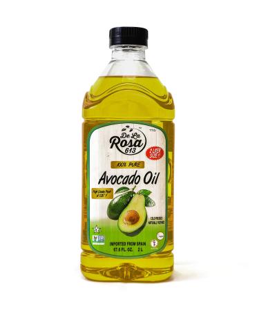 De La Rosa 100% Pure Avocado Oil Kosher for Passover Vegan Non-GMO & Gluten Free Great for High Smoke Point Cooking First Cold Pressed Avocado Oil | 67.6 Oz (Pack of 1) Avocado Oil - 2L (1Pack)