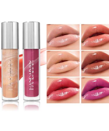 Moisturizing Marbled Liquid Lip Gloss | Water-Based Plumping Lip Gloss with Vitamin E | Hydrating Lightweight Formula for Soft Shiny Lips | 01 - Buy Online on GoSupps.com