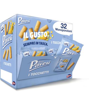 Gran Pavesi Snack Tocchetti Lot de 32 paquets de snacks au ma s au four sans huile de palme
