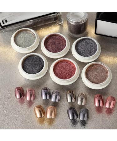 Poudre de ongles chrom e ensemble de poudre chrom e ongles - 6 couleurs Miroir Effet Fingernail Chrome | Shimmer Nail fournit de la poudre pour le festival les rencontres le maquillage 04 D - Buy Online on GoSupps.com