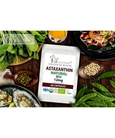 Forest Vitamin Astaxanthin 12mg - Natural Bio Antioxidant - 60 Vegan Oil Capsules for Health & Beauty - Buy Online on GoSupps.com
