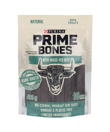 PRIME Bones Dog Treats Grass-Fed Beef - 496 g Pouch (1 Pack)
