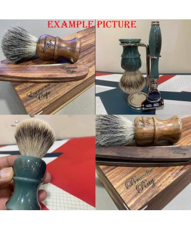 Customizable Wooden Shaving Set with 3 Blades Brush Soap Dish & Gift Box - Perfect Gift for Men - Buy Online on GoSupps.com