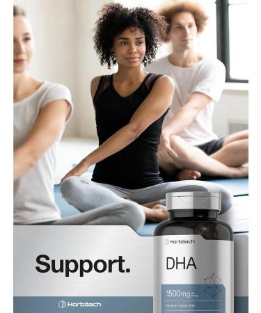Horbaach DHA Supplement 1500mg | 90 Softgels | EPA Omega 3 DHA | Non-GMO Gluten Free - Buy Online on GoSupps.com