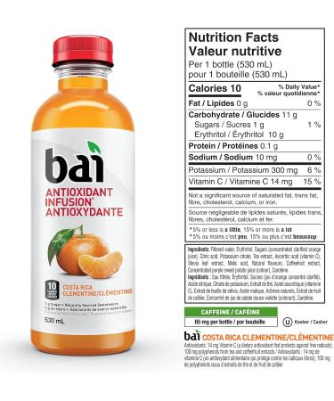 Bai Antioxidant Infusion Flavoured Water Beverage Costa Rica Clementine 530 mL 12-Count 12-Costa Rica Clementine - Buy Online on GoSupps.com