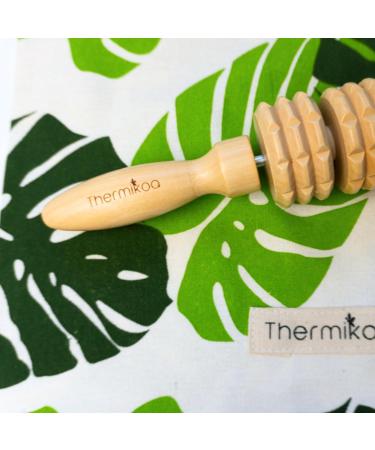 Premium Wood Therapy Cellulite Massage Device - Grooved Roller & Storage Bag - Effective Anti-Cellulite Solution - 40 cm Thermo-Rika Recto - Buy Online on GoSupps.com