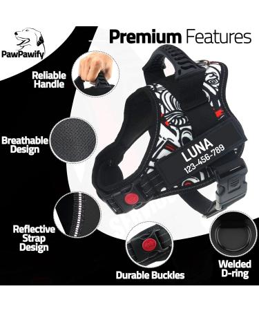 Pawpawify Custom Dog Harness - No Pull Design Durable Personalized for Training & Walking (Chest 28-38in) - Perfect for Doodles - Buy Online on GoSupps.com