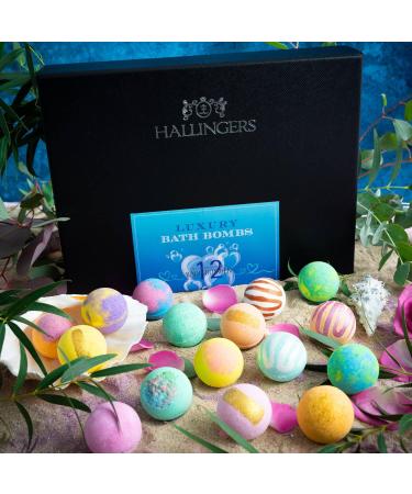 Hallingers Luxury Bath Bombs - Blue - 12 Bath Bombs Gift Set with Twelve Bathbombs (Set) - Fill Advent Calendar Novelties & Advent Calendar | Congratulations New Home - Buy Online on GoSupps.com