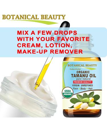 Botanical Beauty Organic TAMANU OIL 100% Pure Natural VIRGIN UNREFINED Cold-Pressed Carrier Oil 2 Fl oz 60 ml for Face Skin Body Hair Lip Nails. Rich in Vitamin E Vitamin C - Buy Online on GoSupps.com