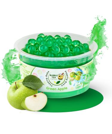 Bubble Tea Express - Fruity Popping Boba Pearls Green Apple 490g |Bubble tea pearls with fruity taste |Vegan gluten -free lactose -free |Fruit juice beads with algae shell ... green apple