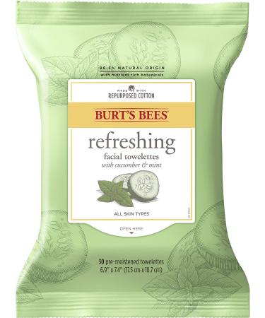 Burt's Bees Sensitive Facial Cleansing Towelettes with Cucumber and Mint - 30 Count