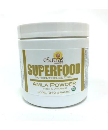 Esutras Organics Amla Powder 12oz - Pure Indian Gooseberry Powder for Hair & Skin - 100% Organic and Natural - Buy Online on GoSupps.com