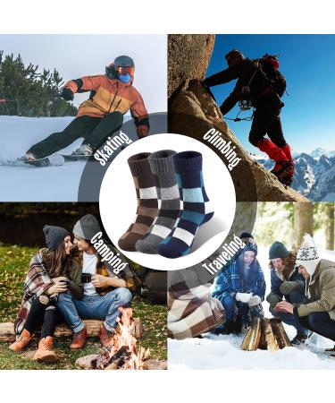 Yeblues Men's Warm Merino Wool Socks - Thick Thermo Socks for Winter Hiking Running & Skiing | 3-Pair (Sizes 39-46) - Buy Online on GoSupps.com