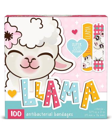 Llama Kids Bandages 100 ct | Adhesive Antibacterial Bandages for Minor Cuts, Scrapes, Burns - Fun Easter Basket Stuffers for Kids - Buy Online on GoSupps.com