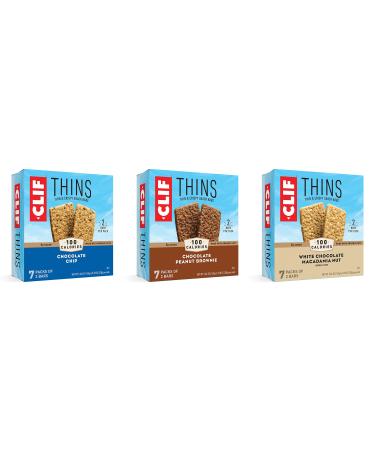 CLIF BAR - CLIF Thins - Variety Pack - Thin and Crispy Snack Bars - 100 Calorie Packs (0.78 Ounce Bars, 21 Count) Packaging May Vary