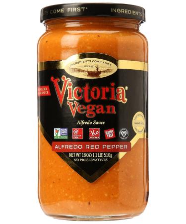 VICTORIA SAUCE ALFREDO VEGAN RSTD PEPPE 18 OZ