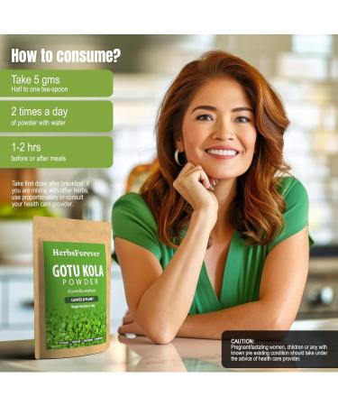 Herbsforever Gotu Kola Powder Centella asiatica Reducing Stress Enhance Memory & Focus Non GMO Vegan 454 GMS Powder_454_GMS - Buy Online on GoSupps.com