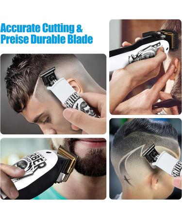Professional Hair Clippers Cordless Haircut Kit Rechargeable 2000mAh Hair Beard Trimmer Haircut Grooming Kit with 10 Guide Combs & for barber/Men/Father/Husband/Boyfriend White - Buy Online on GoSupps.com