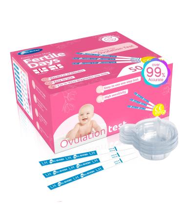 Ovulation Test Strips Fertility Test Ovulation Predictor Kit with Free Urine Cup for Women Natural Cycles 50 LH Strips (50) 50 Count - Buy Online on GoSupps.com