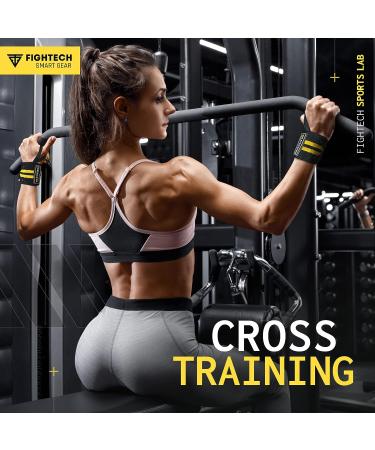 FIGHTECH Upgraded 2023 PRO Series 18 Yellow Wrist Wraps | Professional Grade for Weightlifting, CrossFit & Powerlifting - Buy Online on GoSupps.com