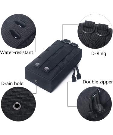 Tacticool 2 Pack Molle Pouches - Compact Water-Resistant EDC Pouch Set (2 Pack, Black) - Buy Online on GoSupps.com