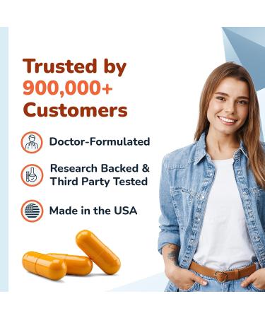 TurmericBP+ Turmeric Curcumin with Black Pepper Extract 655mg - High Absorption Turmeric Supplement with 95% Curcuminoids & BioPerine-Tumeric Capsules for Inflammation Support - 30 Caps 1 Month Supply - Buy Online on GoSupps.com