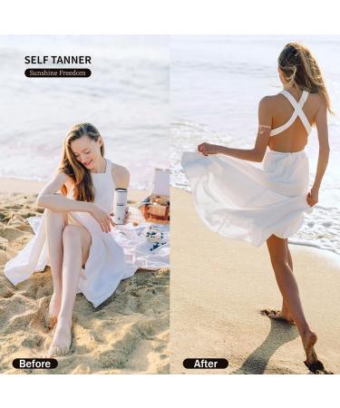 Self Tanner Sunshine Freedom Kit | Organic Vegan Lotion for Quick Tan & Bronzer Glow 5 Fl.Oz - Buy Online on GoSupps.com