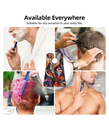 Elemental Flowers Print Beard Bib Apron - Non-Stick Hair Catcher for Men | Perfect Shaving Gift - One Size Black - Buy Online on GoSupps.com