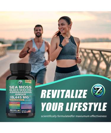 Organic Sea Moss Capsules - 60 Count | Wildcrafted Irish Sea Moss Bladderwrack Burdock Root & More for Digestive Skin & Joint Health - Buy Online on GoSupps.com