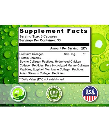 Crystal Peaks Nutrition Collagen Peptide Pill - Types I II III V X - Anti-Aging - Premium Collagen Supplements & Collagen Pills - Hydrolyzed Protein Pills for Women & Men 1800 mg for Youthful Skin - Buy Online on GoSupps.com