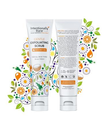 Intentionally Bare Gentle Face Scrub - Pro-Aging Exfoliator with MCT Oil for All Skin Types - 3.4oz | Best Face Scrub for Women with Dry Skin - Buy Online on GoSupps.com