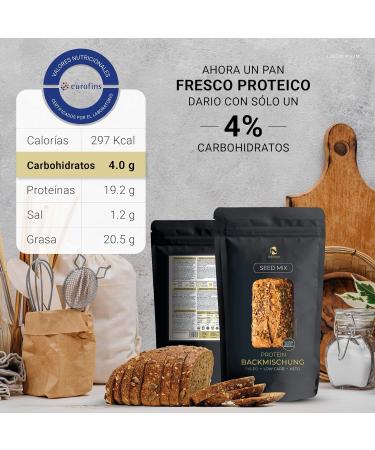 Keto Brot Backmischung Seed Mix 3x200g - 20% Protein Gluten-Free Low Carb Paleo Test Winner 2023 | Perfect for 1.65 kg Bread! - Buy Online on GoSupps.com